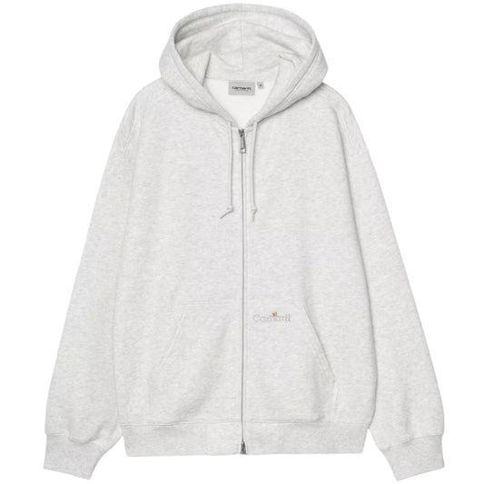 Felpa Carhartt WIP Hooded WIP Label Sweat Jacket GRIGIO
