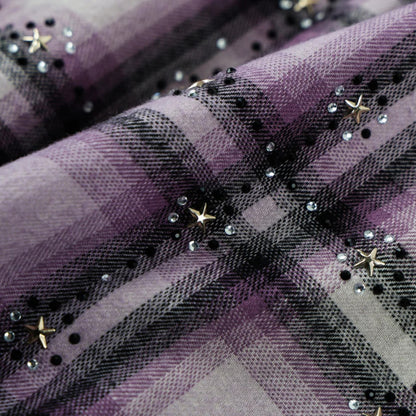 Smanicato Paper Money Rhinestone Flannel VIOLA