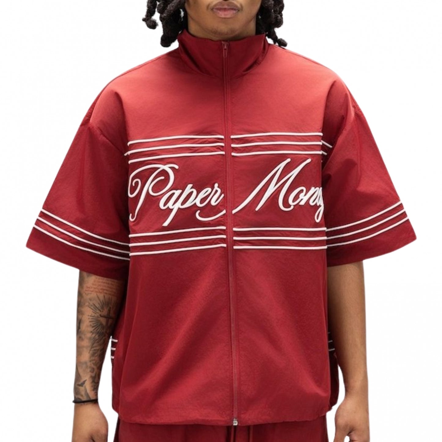 Camicia Paper Money Monaco Zip Top BORDEAUX