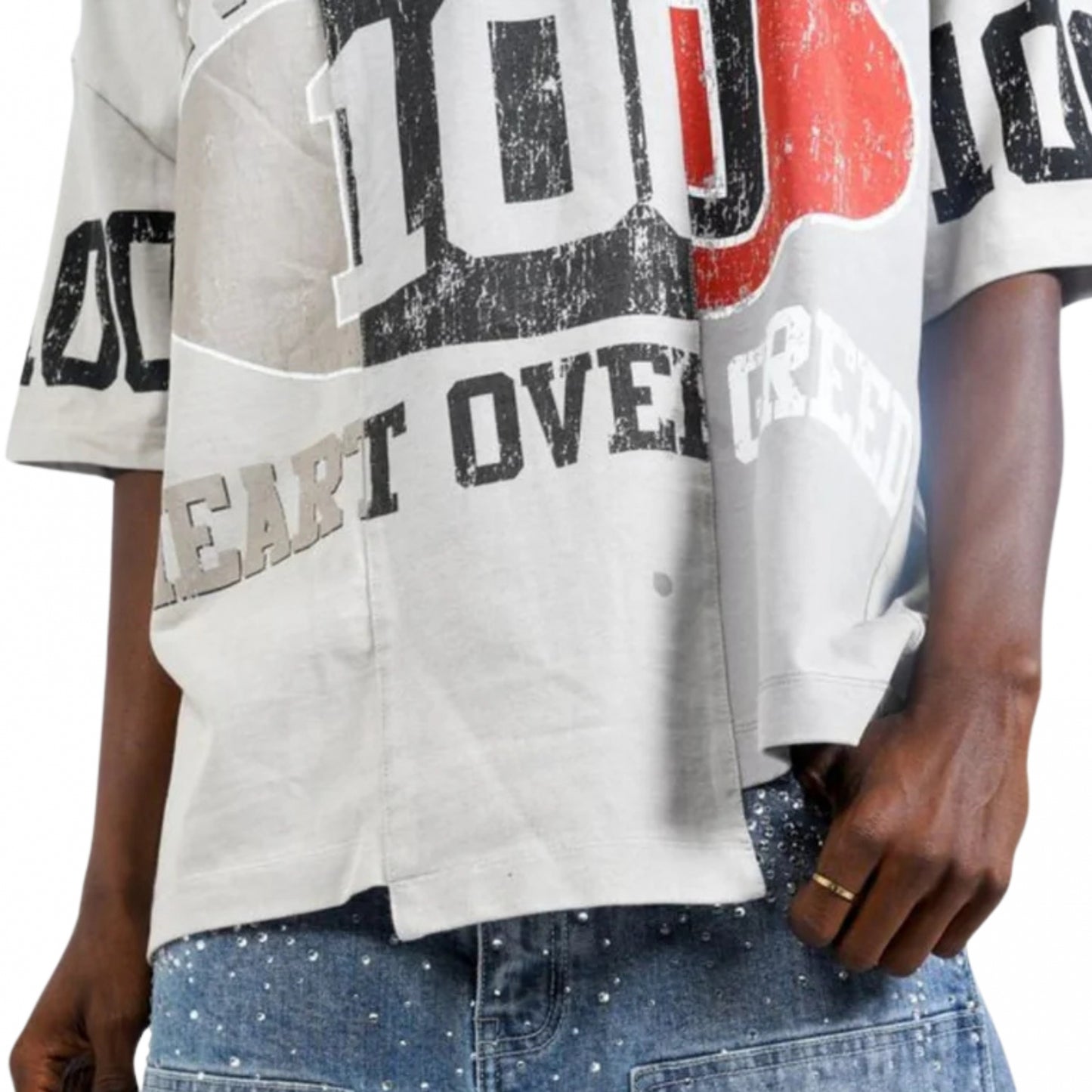 Camicia Paper Money Heart Over Greed Panel Shirt GRIGIO