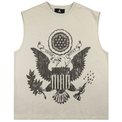 Canotta Paper Money Paper States Sleeveless BIANCO