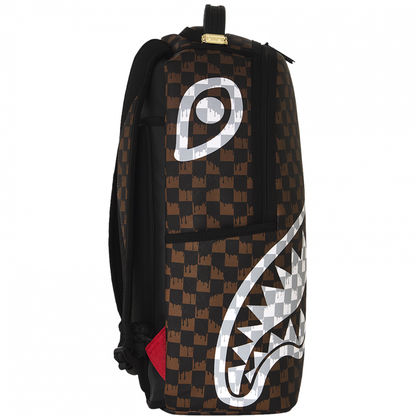Zaino sprayground Brown and Cream Drip Check Shark UNICO