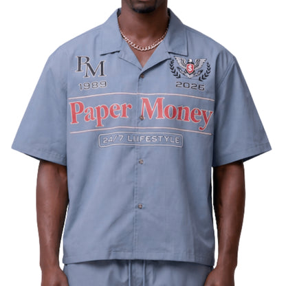 Camicia Paper Money Grand Prix Shirt BLU