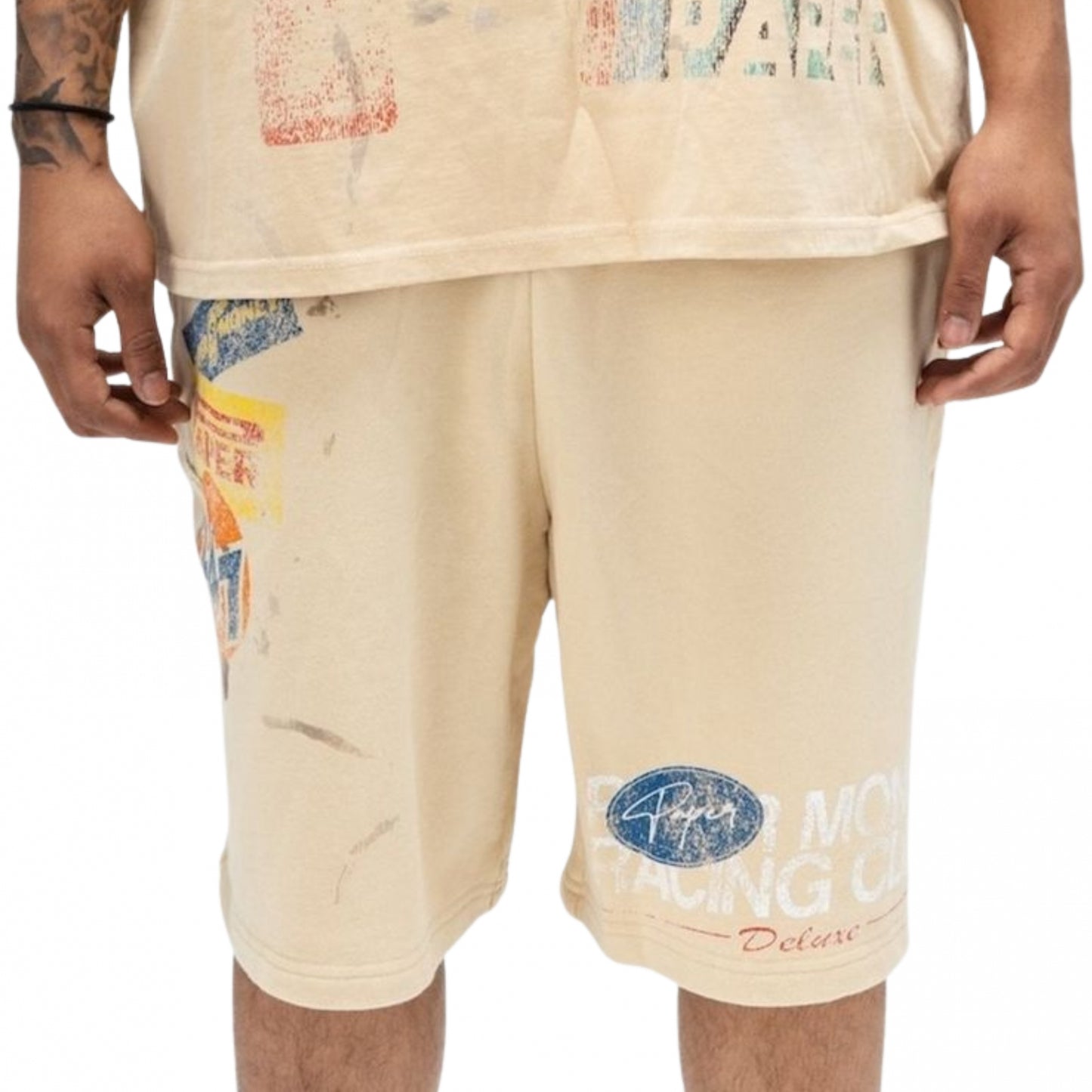 Pantaloncino Paper Money Racing Club Shorts CREMA
