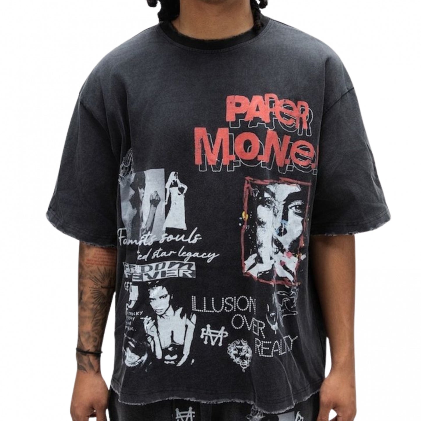 Maglietta Paper Money Illusion Tee NERO