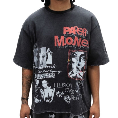 Maglietta Paper Money Illusion Tee NERO