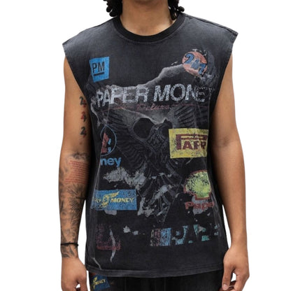 Canotta Paper Money Racing Club Sleeveless NERO