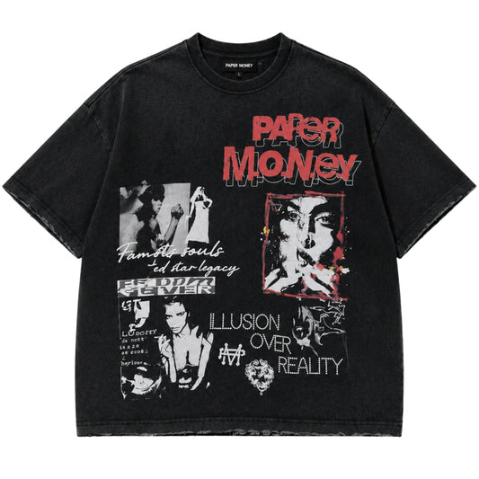 Maglietta Paper Money Illusion Tee NERO