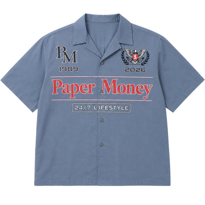 Camicia Paper Money Grand Prix Shirt BLU