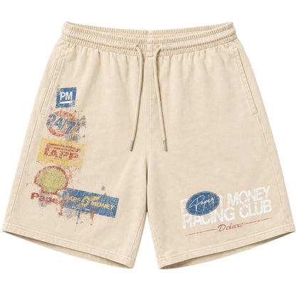 Pantaloncino Paper Money Racing Club Shorts CREMA