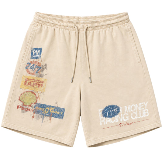 Pantaloncino Paper Money Racing Club Shorts CREMA