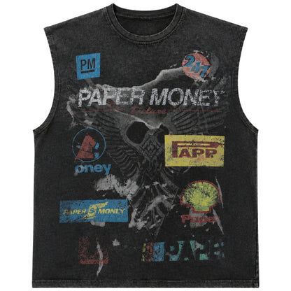 Canotta Paper Money Racing Club Sleeveless NERO