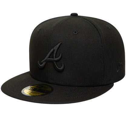 Cappello New Era 59Fifty MLB Black on Black ATLBRA NERO