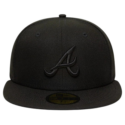 Cappello New Era 59Fifty MLB Black on Black ATLBRA NERO