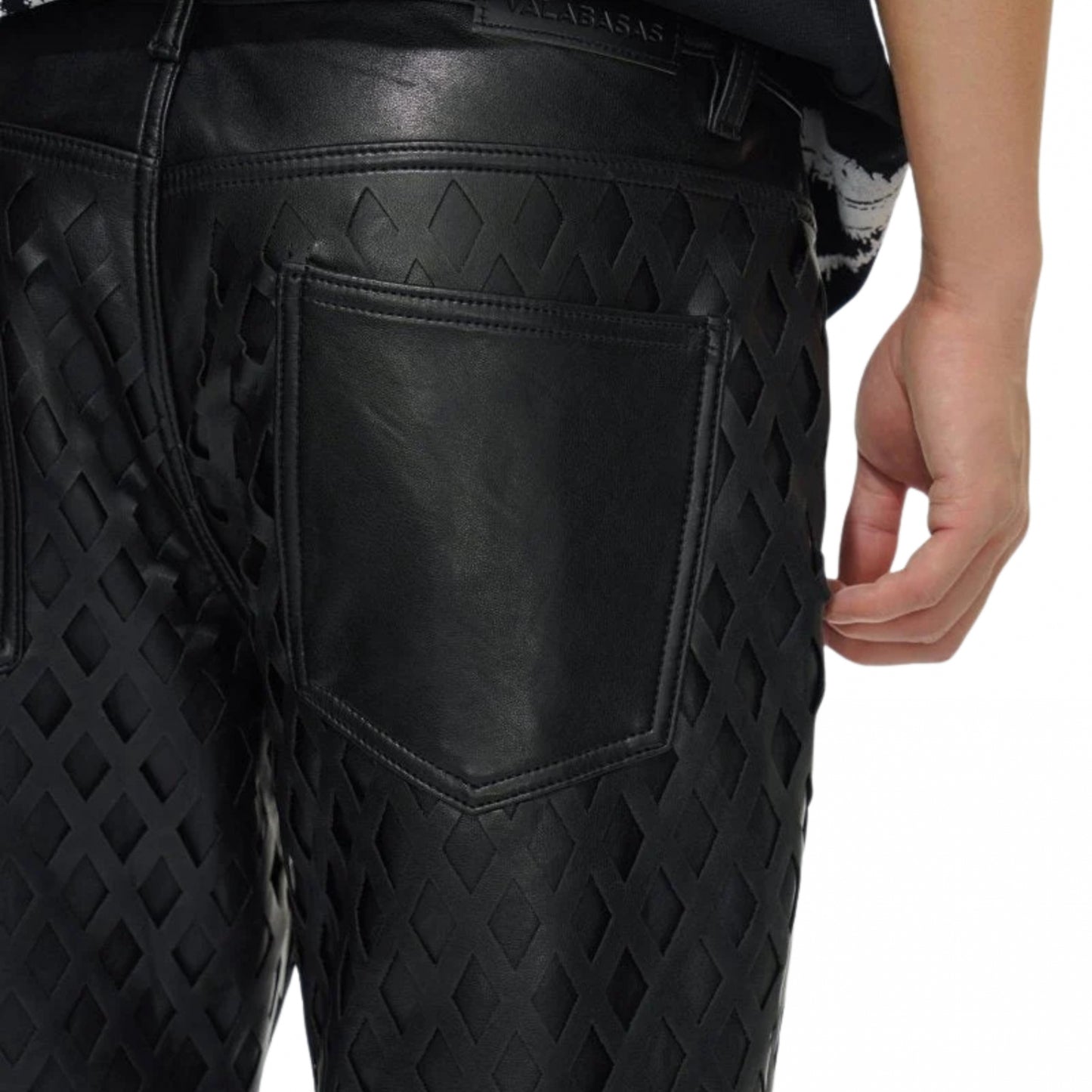Pantalone Valabasas Mesh Leather Pant NERO