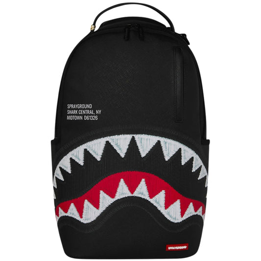 Zaino Sprayground SHARK CENTRAL BLACK EMBROIDERED UNICO