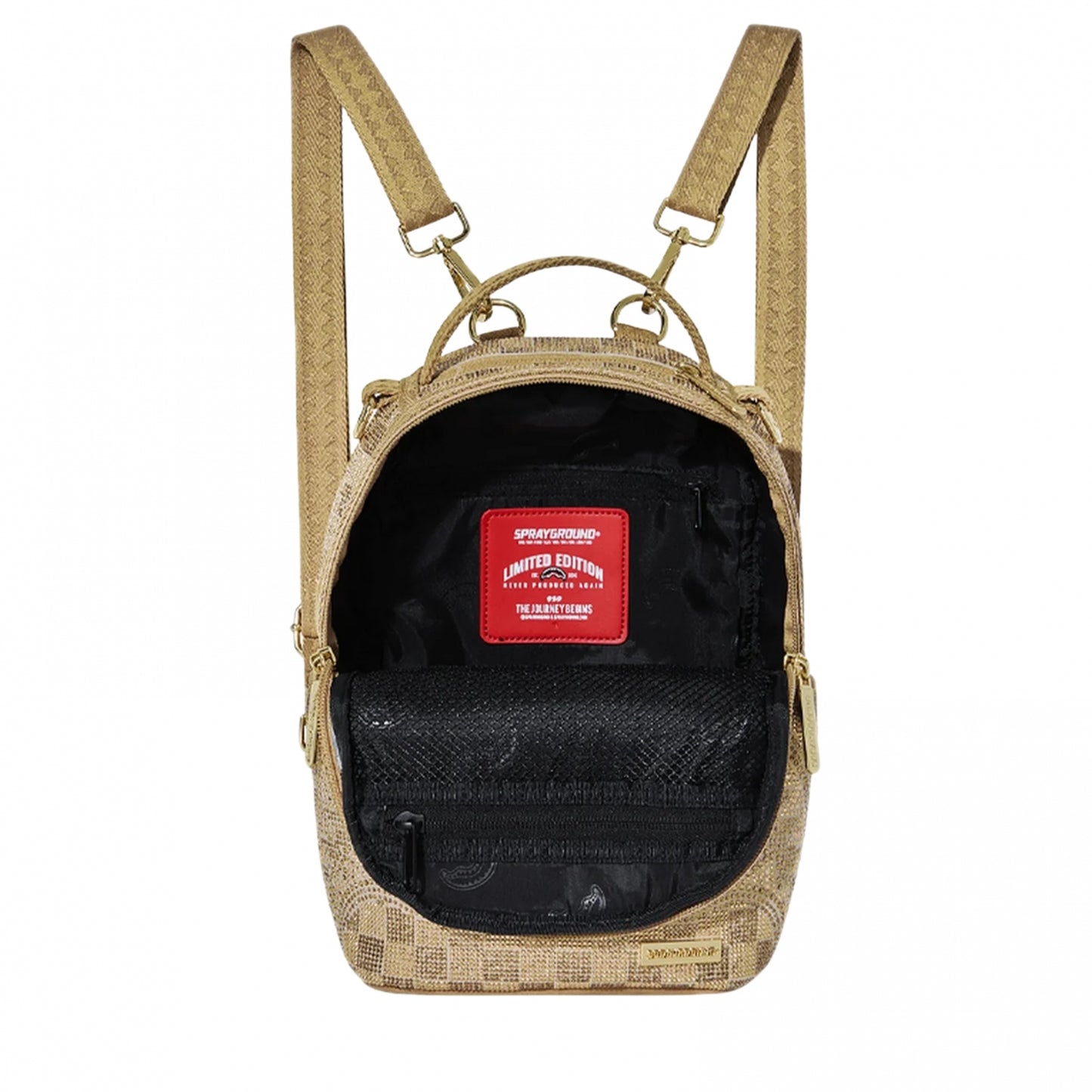 Zainetto Sprayground 2 Tone Gold Trinity Mini Back UNICO