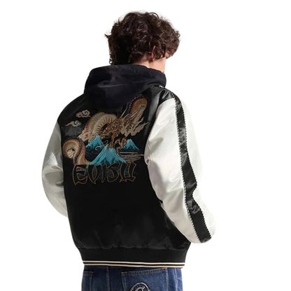 Giacca Evisu Whale Emb. Souvenior Jacket NERO
