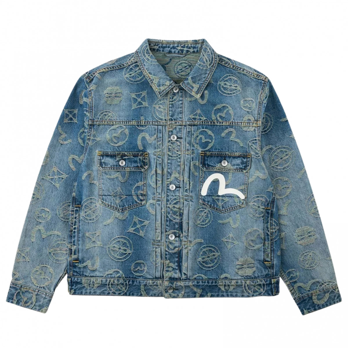 Giacca Evisu Monogram Rainbow AO Jacquard Denim Ja UNICO