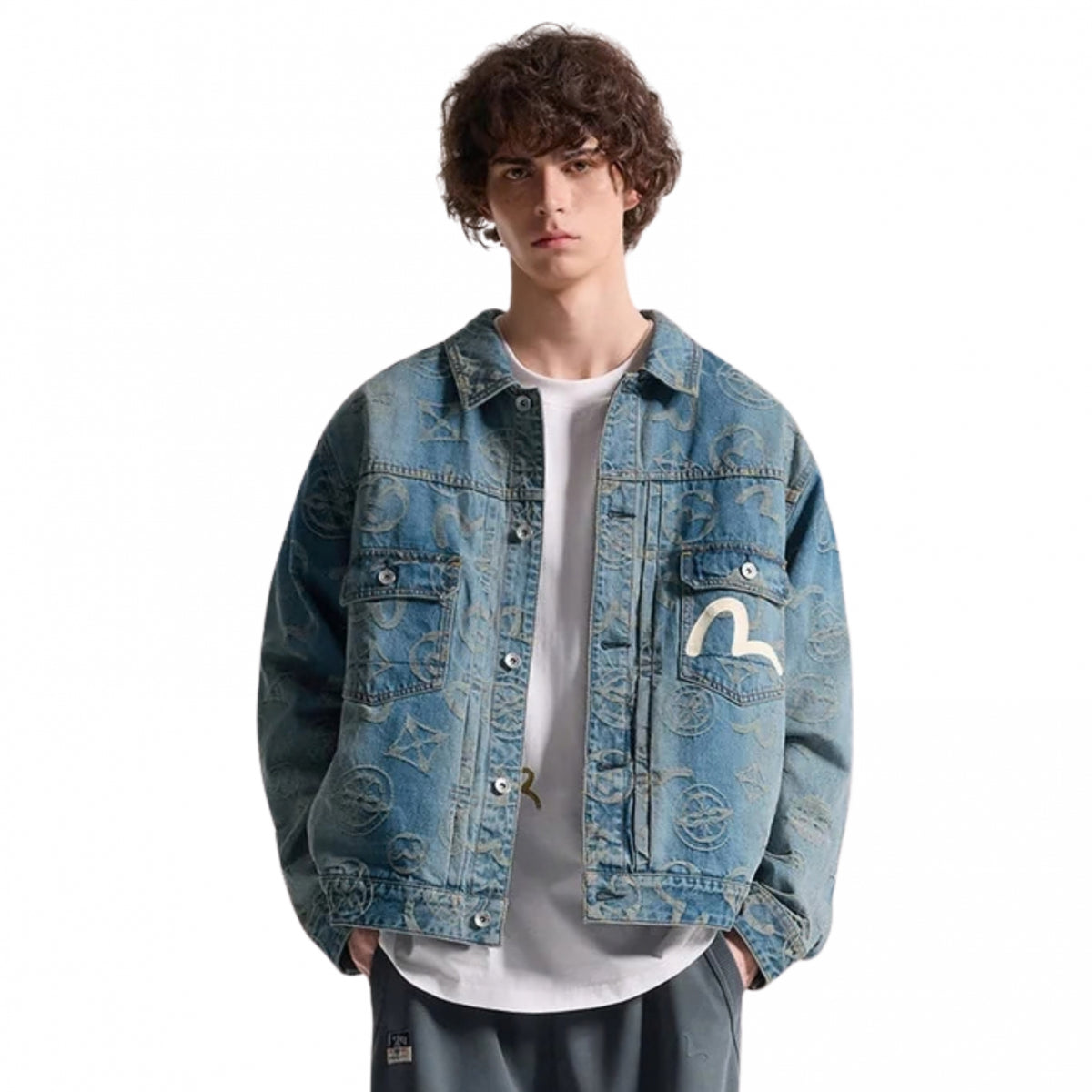 Giacca Evisu Monogram Rainbow AO Jacquard Denim Ja UNICO
