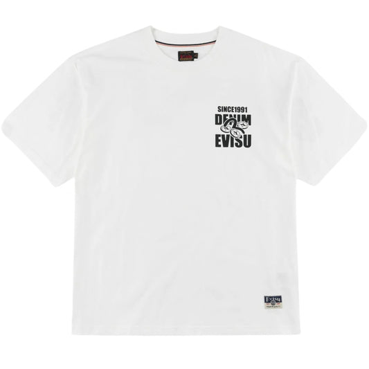 Maglietta Evisu Brocade Kamon Applique Ss Tee BIANCO