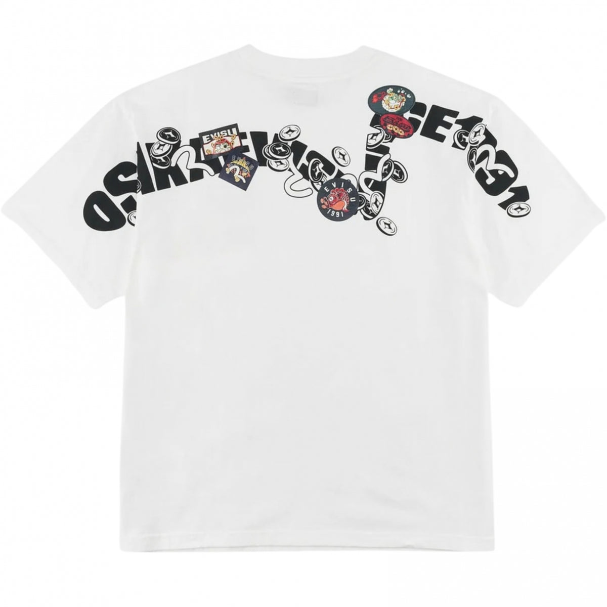 Maglietta Evisu Brocade Kamon Applique Ss Tee BIANCO