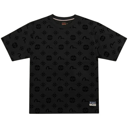 Maglietta Evisu Flocking Kamon NERO