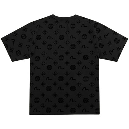 Maglietta Evisu Flocking Kamon NERO