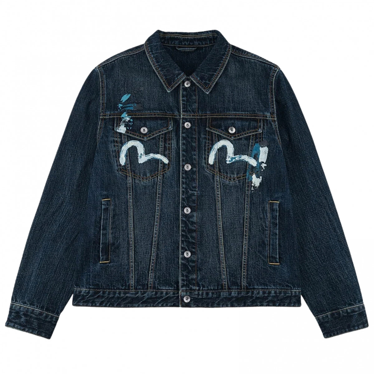 Giacca Evisu Handbrush Printed Daicock Denim Jecke UNICO