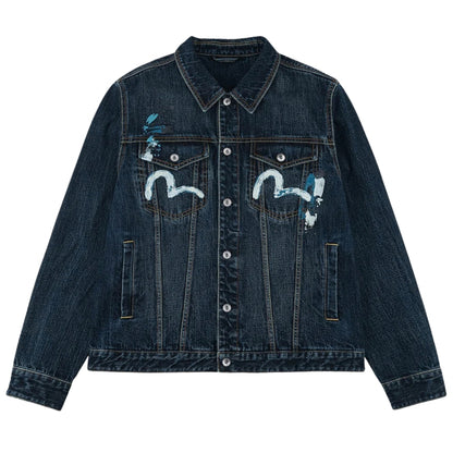 Giacca Evisu Handbrush Printed Daicock Denim Jecke UNICO