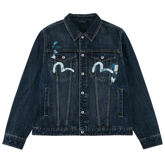 Giacca Evisu Handbrush Printed Daicock Denim Jecke UNICO
