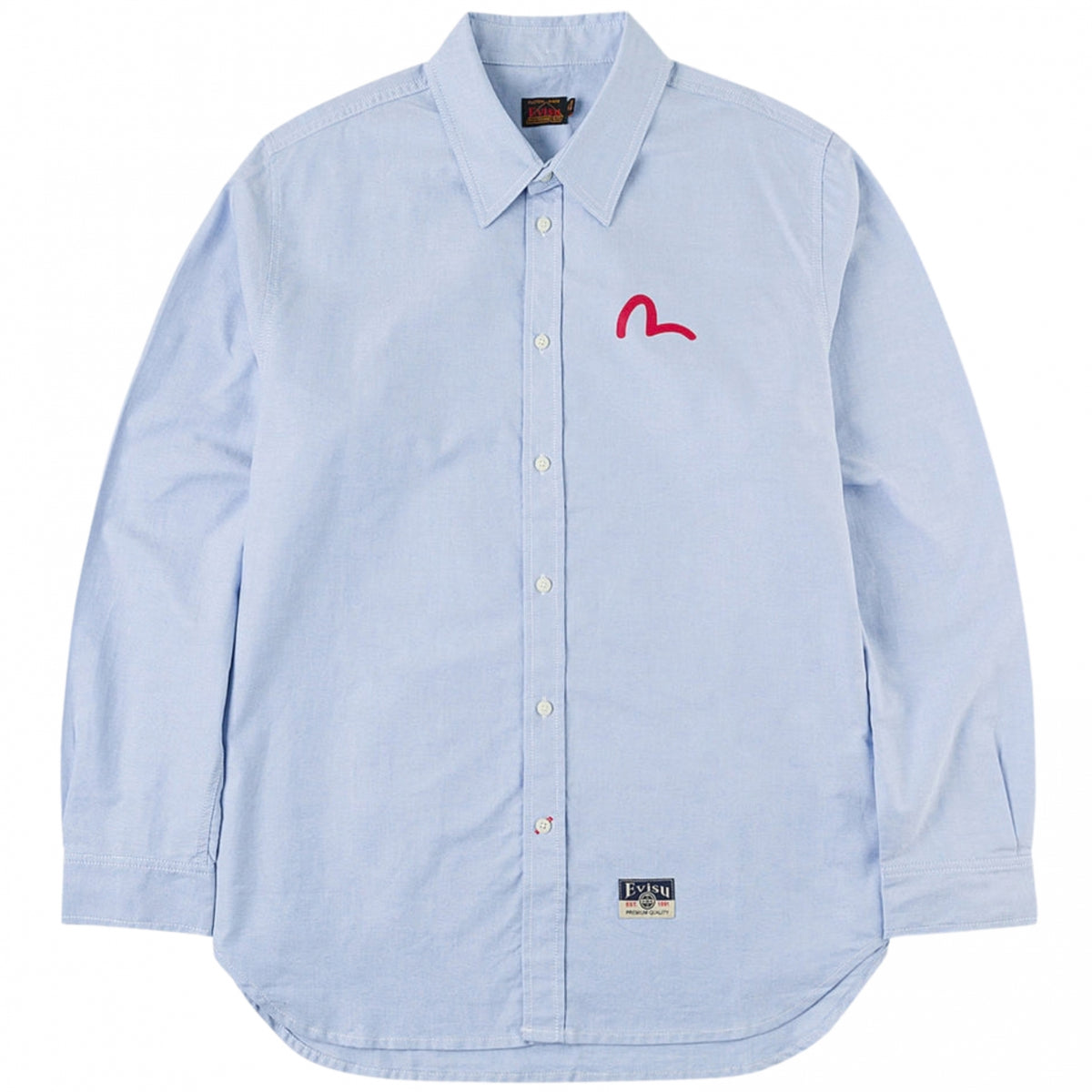 Camicia Evisu Ls Oxford Shirt W/ Red Seagull Prin BLU