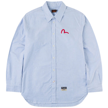 Camicia Evisu Ls Oxford Shirt W/ Red Seagull Prin BLU
