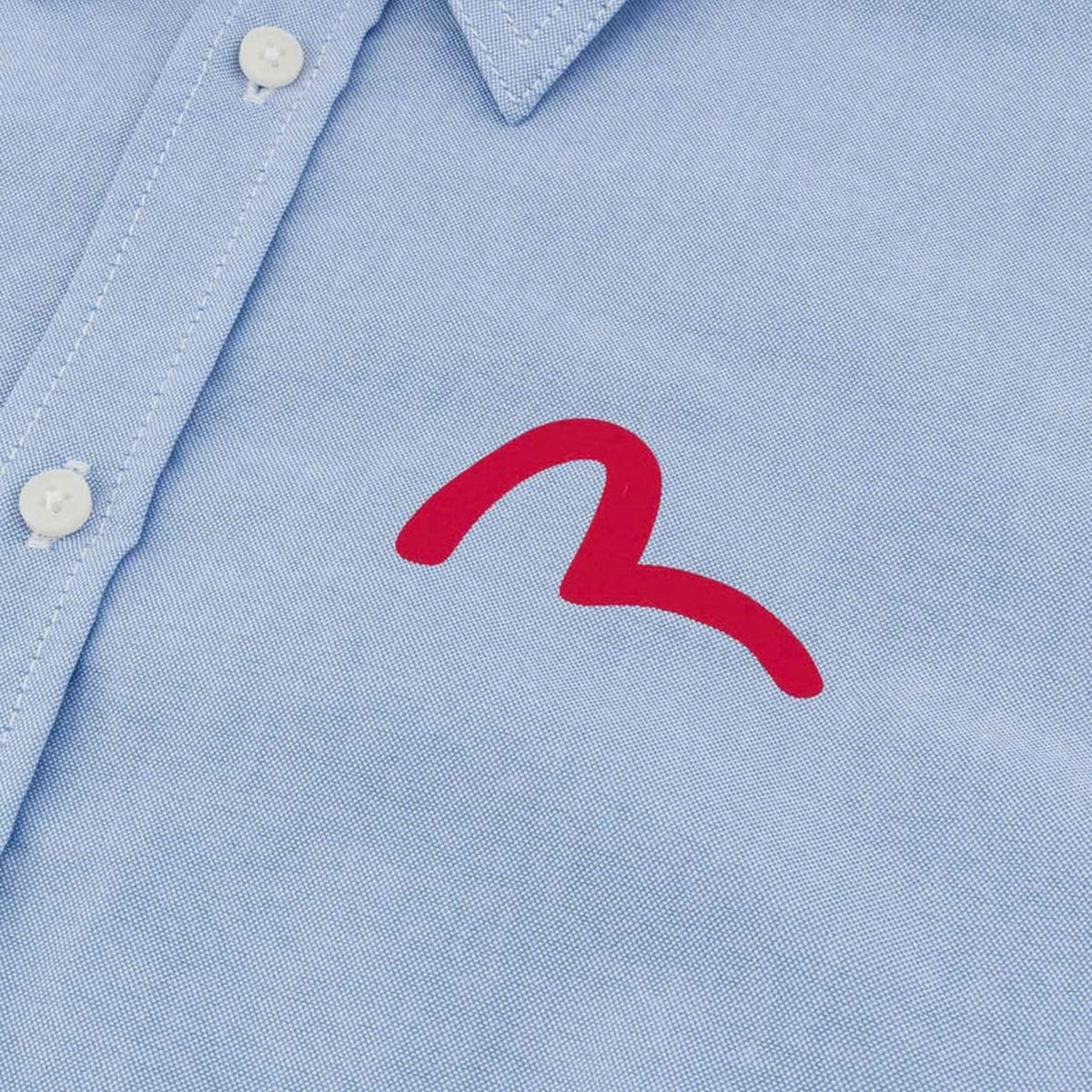 Camicia Evisu Ls Oxford Shirt W/ Red Seagull Prin BLU
