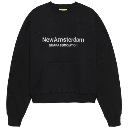 Felpa NASA Worked Logo Crewneck Strass BIANCO