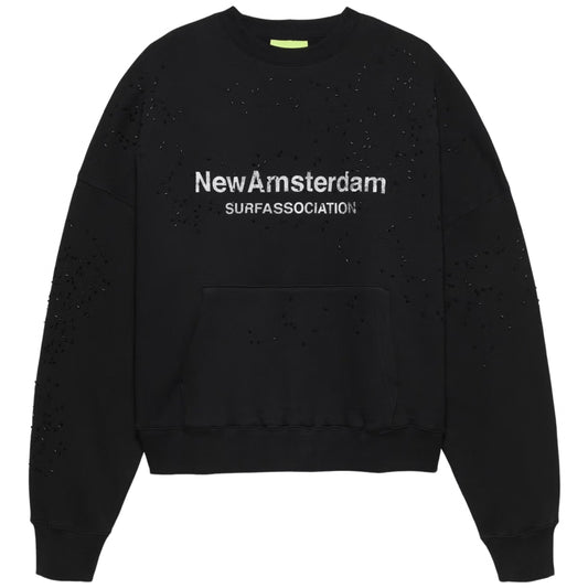 Felpa NASA Worked Logo Crewneck Strass BIANCO