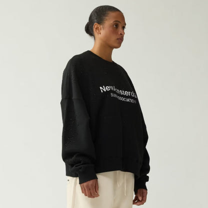 Felpa NASA Worked Logo Crewneck Strass BIANCO