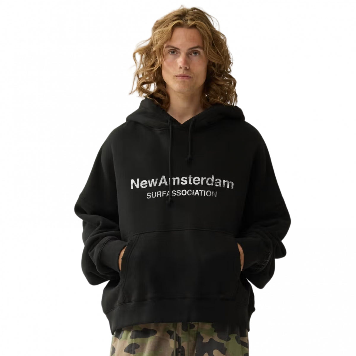 Felpa NASA Worked Logo Hoodie BIANCO