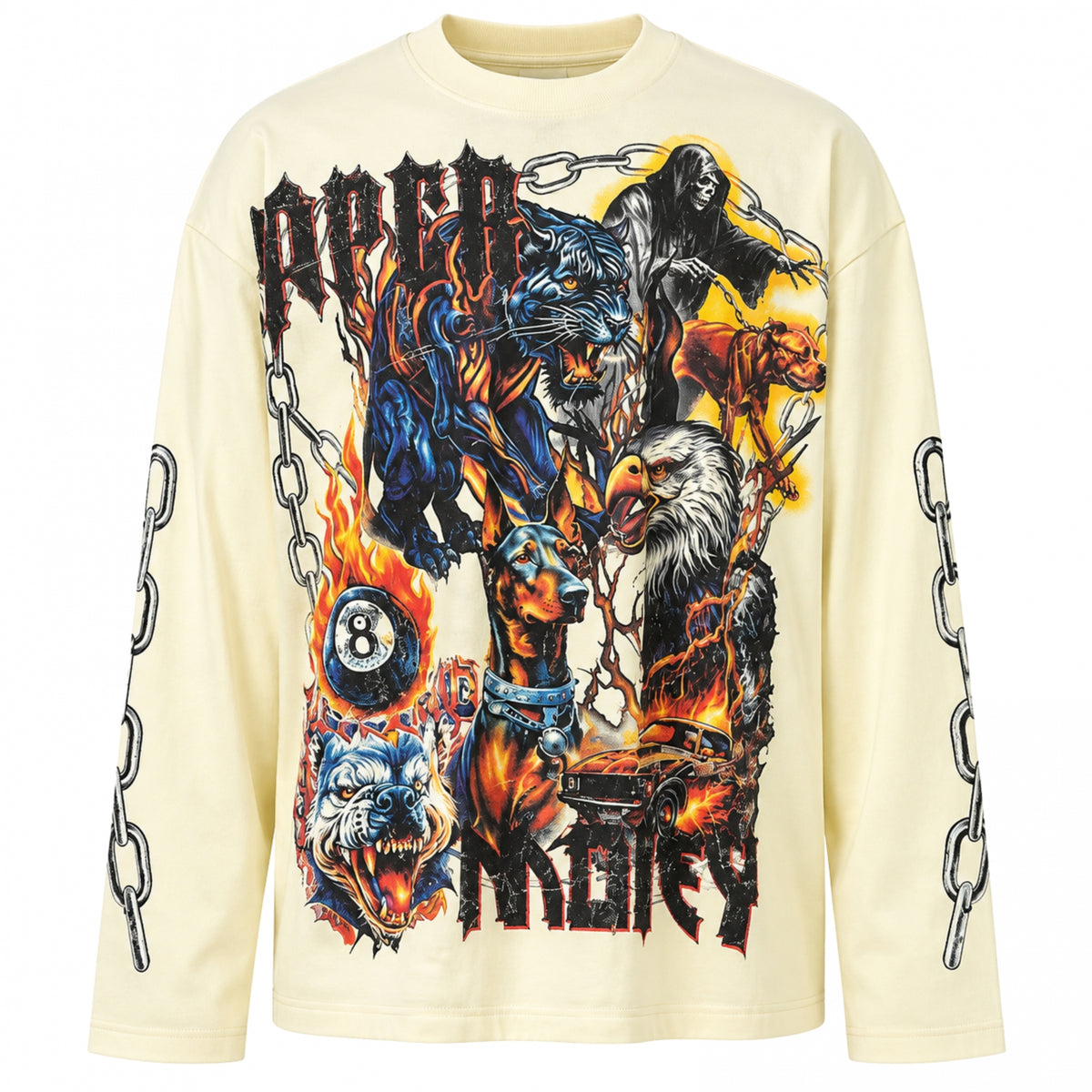Maglietta Paper Money Beast Mode Long Sleeve Tee CREMA