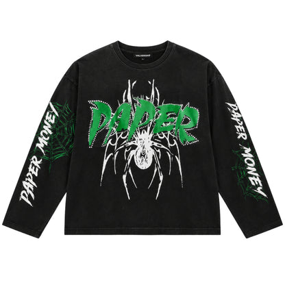 Maglietta Paper Money Venom Long Sleeve Tee NERO
