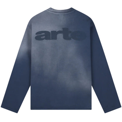 Maglietta Arte Stencil Sunfade Longsleeve BLU NAVY
