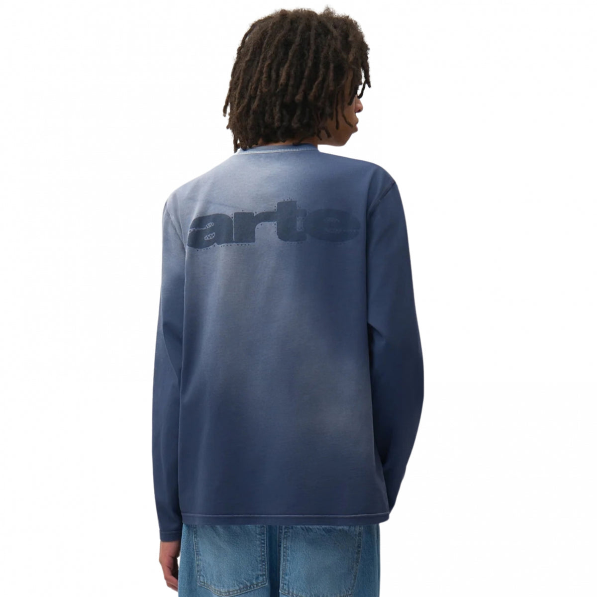 Maglietta Arte Stencil Sunfade Longsleeve BLU NAVY