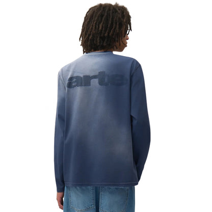 Maglietta Arte Stencil Sunfade Longsleeve BLU NAVY