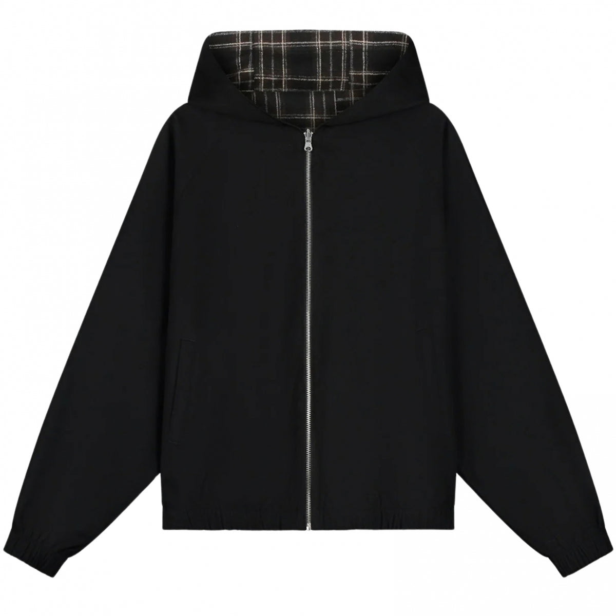 Giacca Arte Reversible Plaid Hooded Jacket NERO