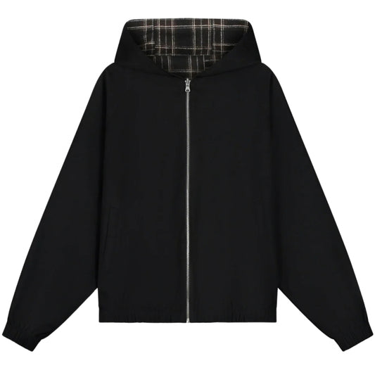 Giacca Arte Reversible Plaid Hooded Jacket NERO
