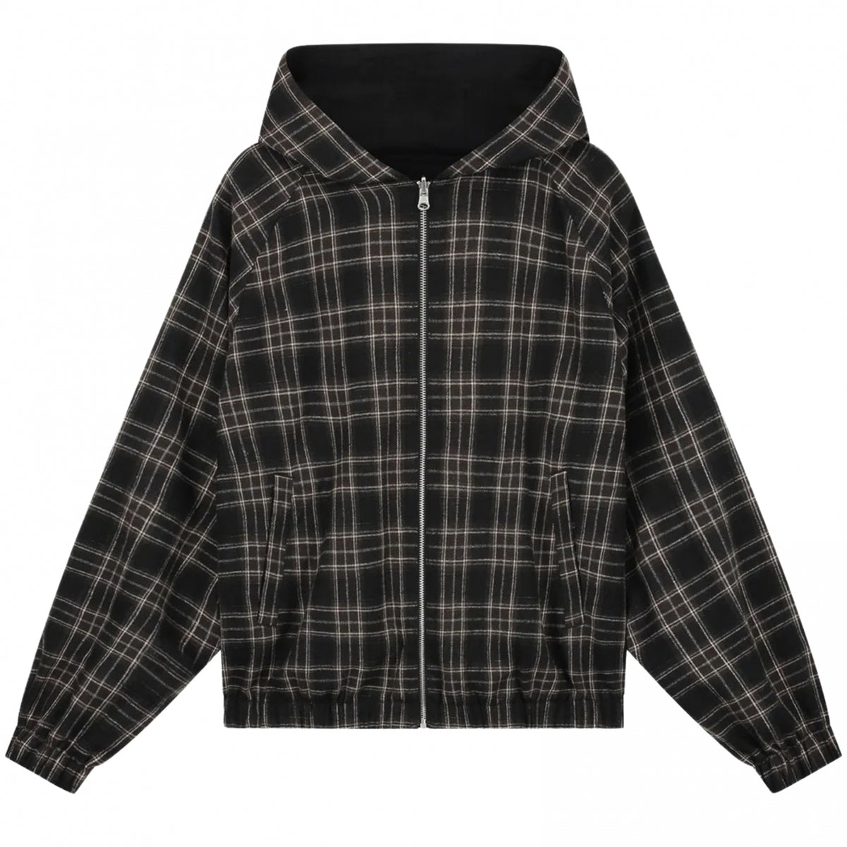 Giacca Arte Reversible Plaid Hooded Jacket NERO