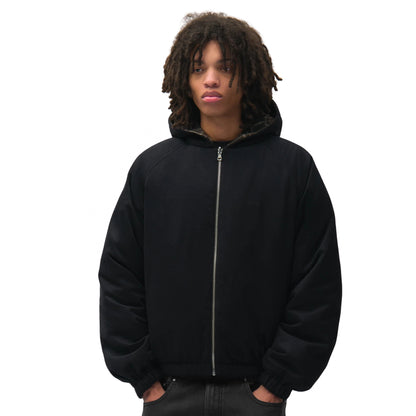 Giacca Arte Reversible Plaid Hooded Jacket NERO