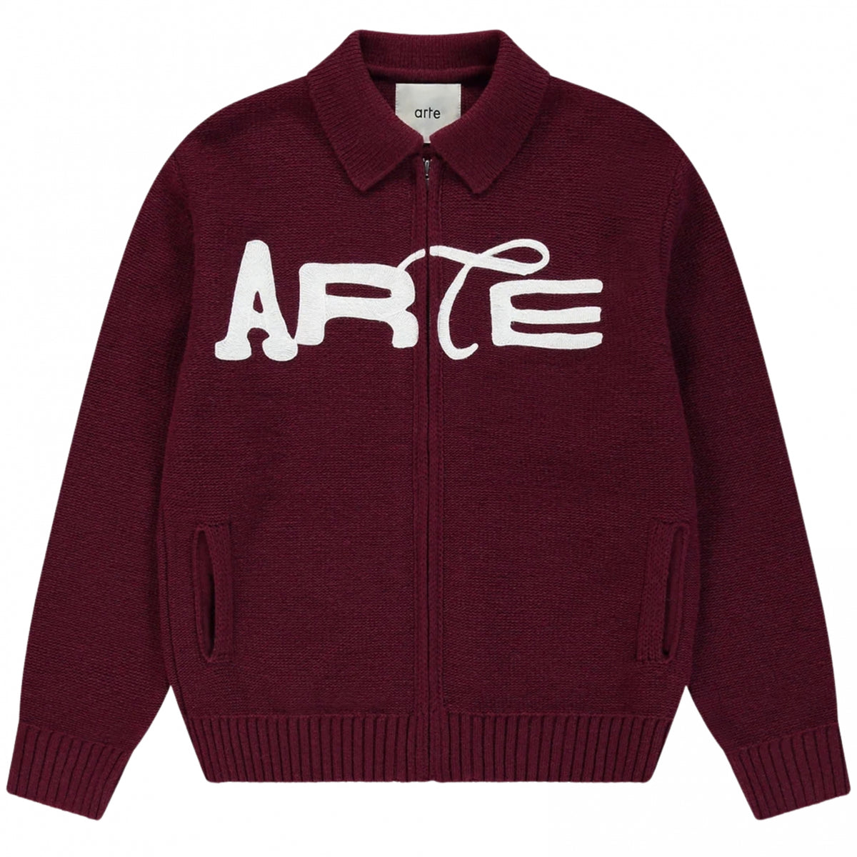 Cardigan Arte Stencil Zip Cardigan BORDEAUX