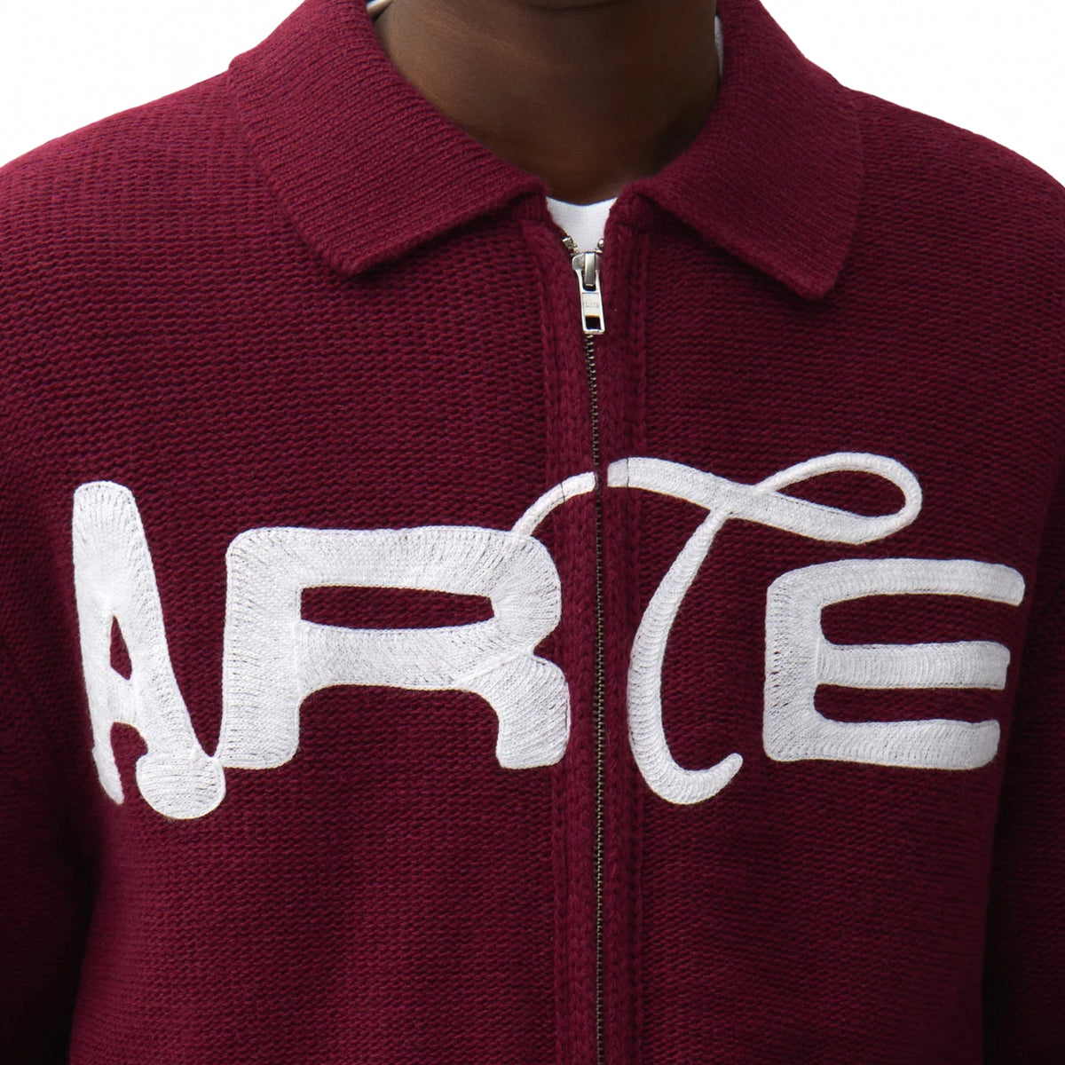 Cardigan Arte Stencil Zip Cardigan BORDEAUX