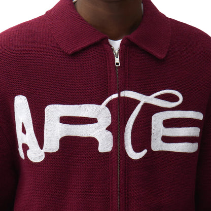 Cardigan Arte Stencil Zip Cardigan BORDEAUX
